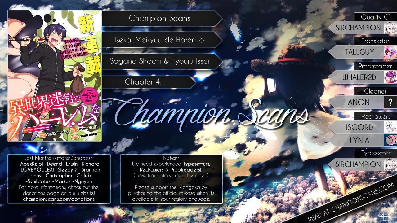 Isekai Meikyuu de Harem o Chapter 4.1 1