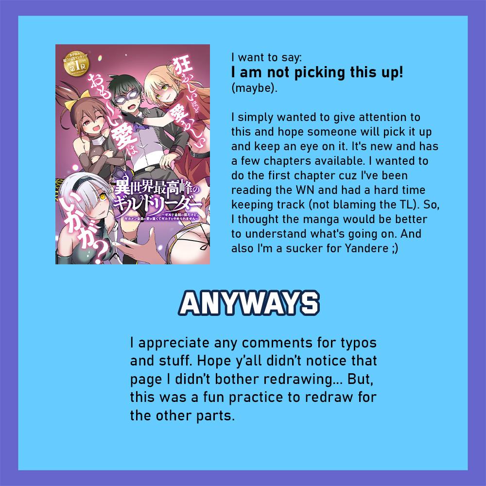 Isekai Saikouhou no Guild Leader ~Guild Saijaku no Boku da Kedo, Guild Members Zen'in no ai ga Omokute Guild wo Yameraremasen~ Chapter 1 58