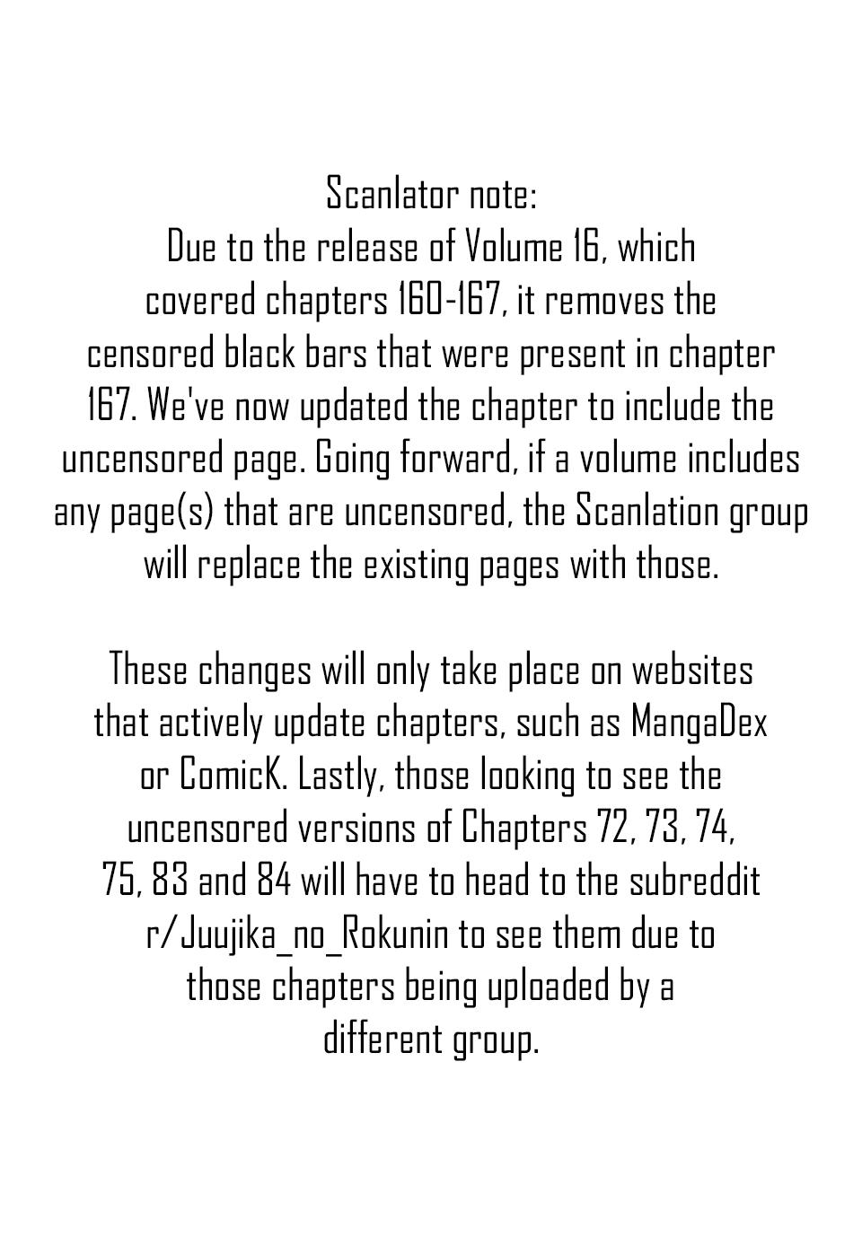 Juujika no Rokunin Chapter 171