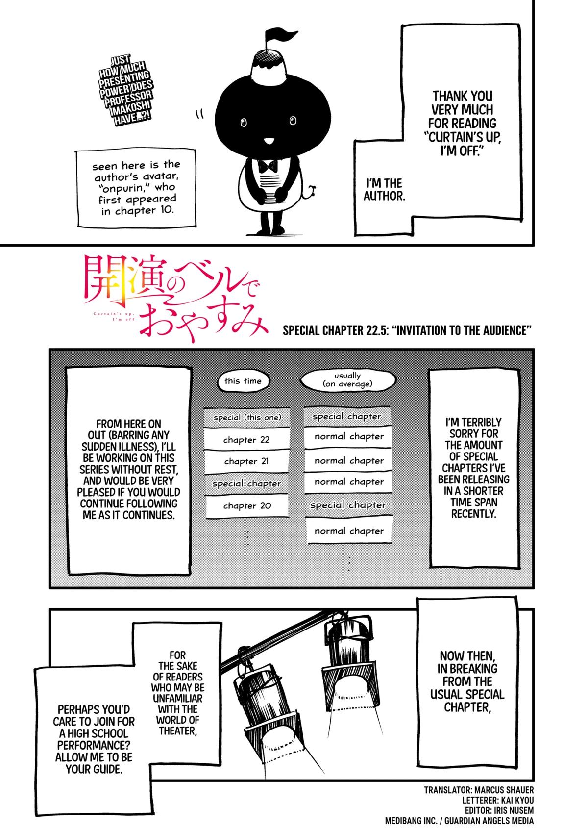 Curtain's Up, I'm Off Chapter 22.5 1